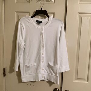 Eddie Bauer White Women's Cardigan with 3/4 sleeves